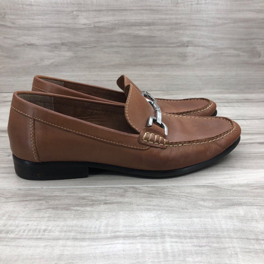 Donald Pliner Loafers Mens 7.5M Norm Bit Brown Leather Slip On Shoes